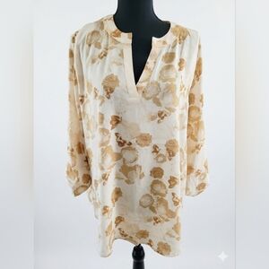 Cato Beige Floral Tunic Top
